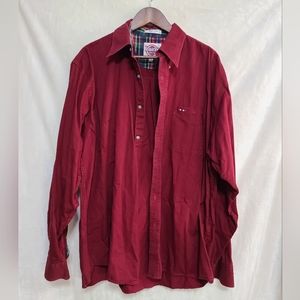 Larro Men's Red Long Sleeve Button Down Shirt Size XXL